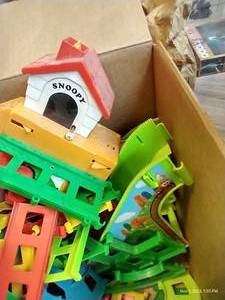 lot 249 image: Box Of Childrens Vintage Plastic Train Toys