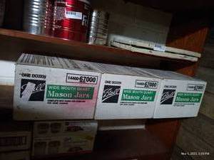 lot 280 image: (3) Brand New Boxes Wide Mouth 1-Qt. Mason Jars