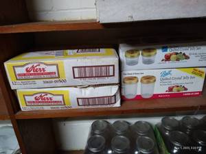 lot 281 image: Brand New Mason Jars - (3) Boxes 8 Oz. Jars, And (1) Box 4 Oz. Jars