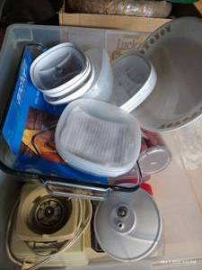 lot 298 image: Misc. Kitchen Lot, Food Storage, And Glass Dishes