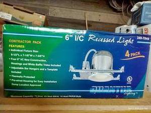 lot 313 image: 4-Pack 6 IC Recessed Light - New In Box