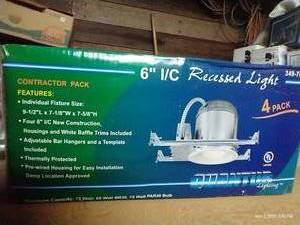 lot 314 image: 4-Pack 6 IC Recessed Light - New In Box