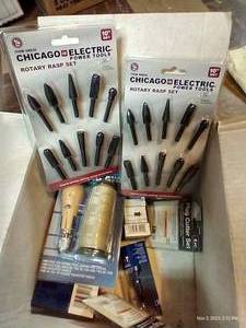 lot 322 image: Box Of Tools, Rotary Rasps, Plug Cutters, Wood Working Bits