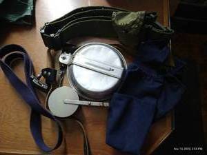 lot 344 image: Military Lot - Metal Mess Kit, Belts, And Compass