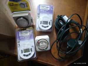 lot 349 image: Box Of Lamp & Appliance Timers, And (2) New Cords
