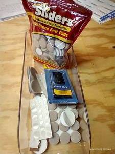 lot 394 image: Bin of Felt Pads, Rubber Stops, And Velcro Dots
