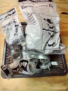 lot 396 image: Lot Of Chain Link Kits, Brackets, And Bolts