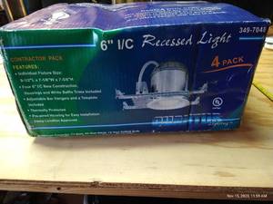 lot 440 image: 6 IC Recessed Light - New In Box
