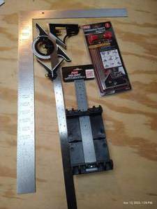 lot 457 image: Combination Squares (2 Sizes), Vise Mate, (2) Square Rulers