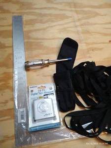 lot 512 image: New Square & Digital Tape Measure, Driver & Socket Hand Tool, And Strap