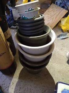 lot 582 image: Stack Of Self Watering Pots - New