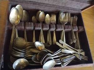 lot 655 image: Misc. Silver Plate Silverware