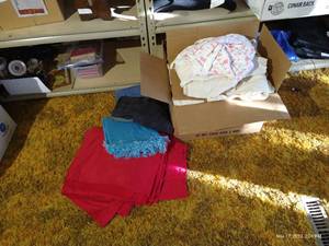 lot 718 image: Boxes of Material, Thermal Pieces, Jeans