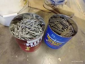 lot 756 image: Two Coffee Cans of Galvanized Nails