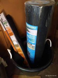 lot 791 image: Bucket of NEW Garden Fabric & Weeding Drill Bit
