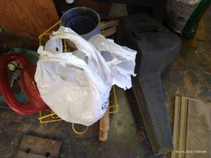 lot 832 image: Misc. Lot - Leaf Blower, Wire Basket, Sheet Metal Roll, Etc