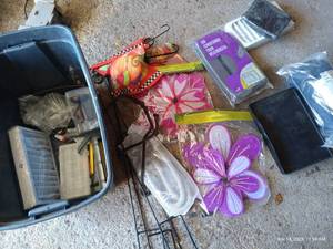 lot 858 image: Tote of Filters, Organizers & Yard Flags