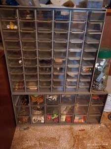 lot 893 image: Gray Organizer With Contents