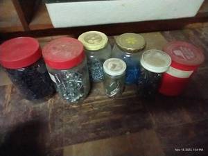 lot 907 image: (7) Jars of Hardware