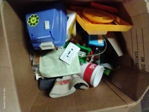 lot 927 image: Large Box of Vintage Toys - Mostly Plastic Farm Set
