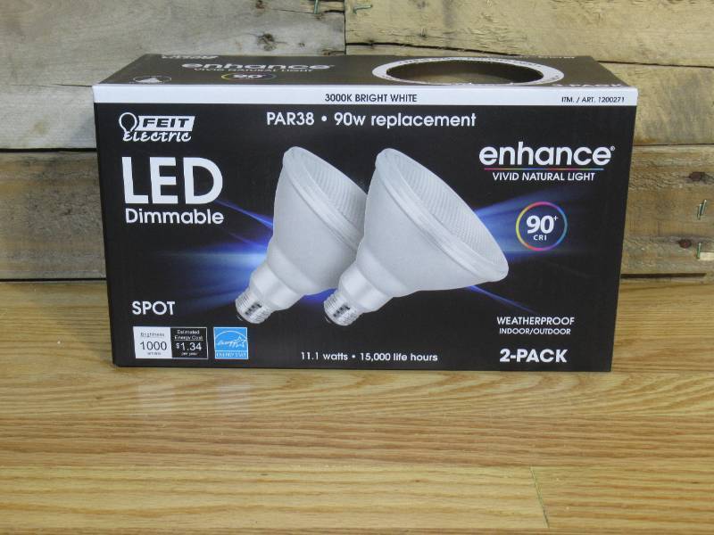 lot 930 image: Feit Electric PAR38 LED Spot Bright White (4 Bulbs Total-Lot)