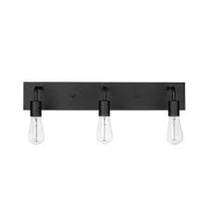 lot 3 image: Hampton Bay Northvale 24 in. 3-Light Matte Black Industrial Bathroom Vanity Light