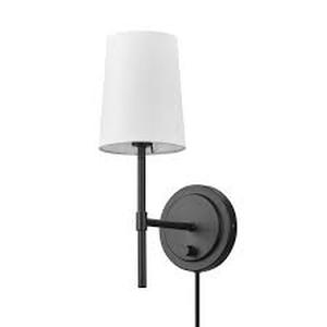 lot 2 image: Hampton Bay Ridgeway 1-Light Matte Black Wall Sconce