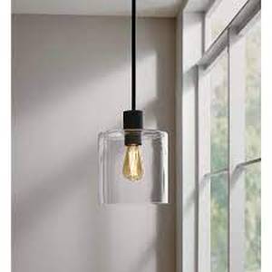 lot 4 image: Hampton Bay Sutton Place 1-Light Matte Black Pendant