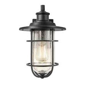 lot 9 image: Hampton Bay 13.5 in. Matte Black Modern Outdoor 1-Light Wall Sconce