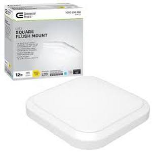 lot 24 image: Commercial Electric 12 in. 14-Watt Square LED Flush Mount Ceiling Light 1000 Lumens 4000K Bright White Dimmable