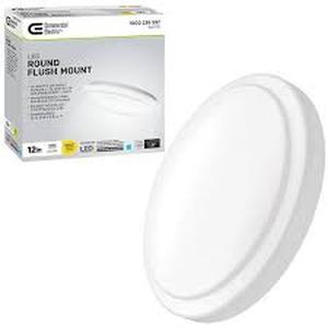 lot 25 image: Commercial Electric 12 in. White Round Closet Light LED Flush Mount Ceiling Light 1000 Lumens 4000K Bright White Dimmable Pantry Laundry