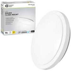 lot 27 image: Commercial Electric 16 in. White Round LED Flush Mount Ceiling Light 1640 Lumens 4000K Bright White Dimmable Bedroom Basement Garage