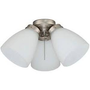 lot 38 image: Hampton Bay 3-Light Brushed Nickel Ceiling Fan Shades LED Light Kit