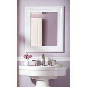 lot 63 image: MCS Medium Rectangle White Beveled Glass Casual Mirror (26 in. H x 22 in. W)