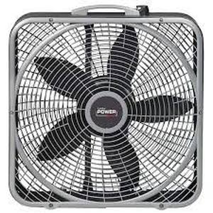 lot 99 image: Lasko 20 in. 3 Speeds Box Fan in Gray with Weather-Shield Design for Window Use, Energy Efficent, Carry Handle, Steel Body