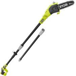 lot 108 image: RYOBI ONE 18V 8 in. Cordless Battery Pole Saw (Tool Only)
