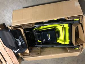 RYOBI ONE 18V HP Brushless Whisper Series 20 Self-Propelled Multi-Blade Walk Behind Mower - (4) 4.0 Batteries & (2) Chargers Customer Returns See Pictures