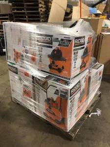 Pallet of WetDry Shop Vacs Various Sizes and Conditions   Customer Returns See Pictures