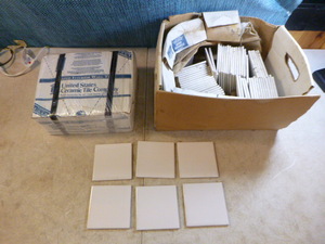 lot 36 image: US Ceramic Tile Company White Ceramic Tiles
