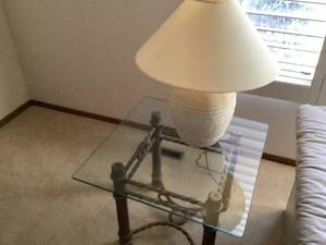 lot 209 image: End Table & Lamp