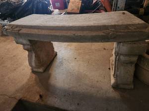 lot 716 image: Cement Garden Bench
