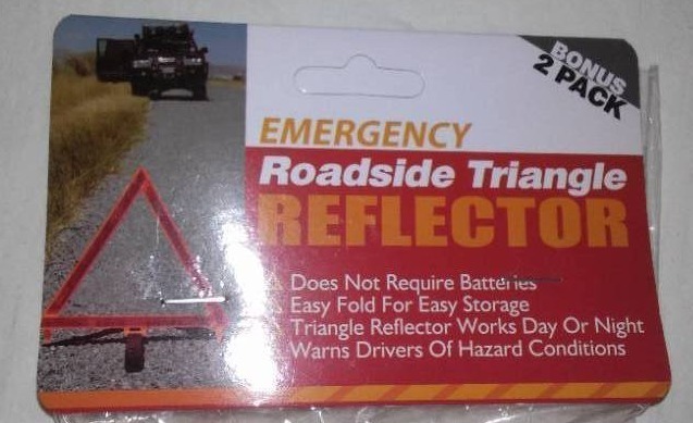 lot 979 image: Emergency Roadside Reflective Triangle Set