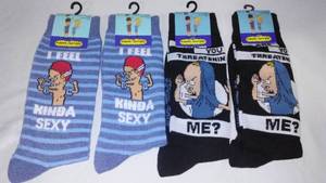 lot 13 image: 1 Pack Beavis and Butthead Mens Crew Socks (4)
