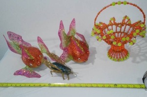 lot 77 image: Lake Dcor. Fish, Mosquito And Basket.