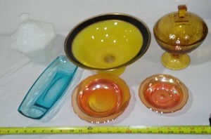 lot 182 image: Vintage Jeannette Glass , Anchor Hocking  and More.