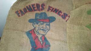 lot 209 image: Authentic Potato Gunny Burlap Sacks (2)