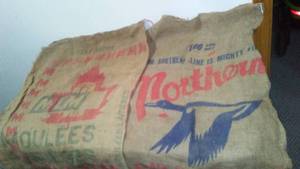lot 244 image: Vintage Burlap Potato Sacks (2)