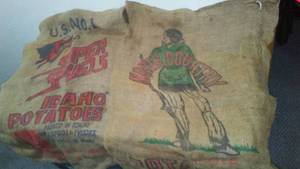 lot 245 image: Vintage Burlap Potato Sacks (2)