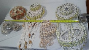 lot 246 image: Vintage Hanging Seashell Baskets And  More.