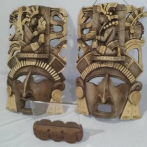 lot 283 image: Wood Hand Carved Masks ,  Fabulous (2).